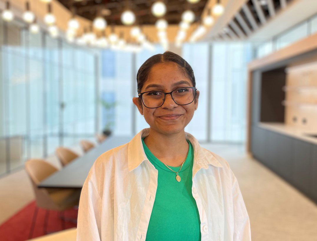 Student Cecilia, in the Statkraft London office