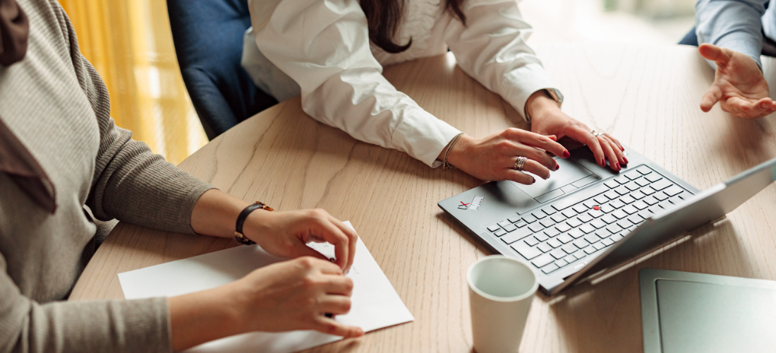 Employees in solar park