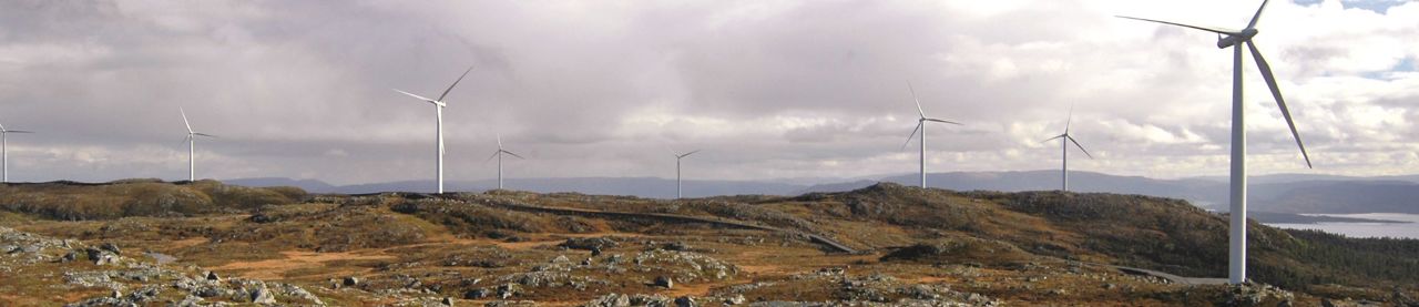 Wind farm in winter landscape