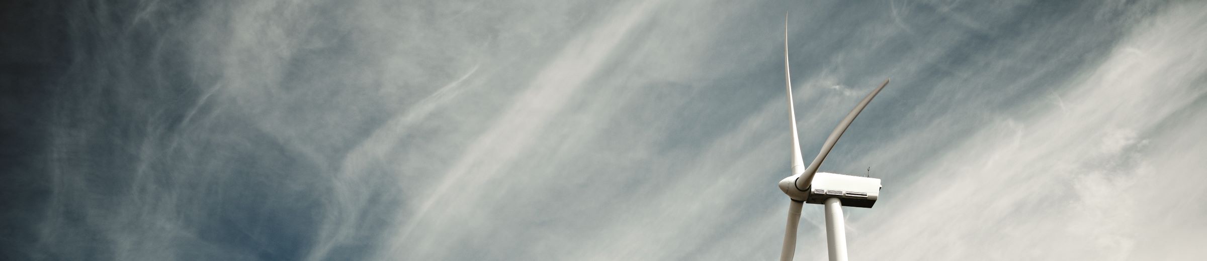 Wind turbine with cloudy skies