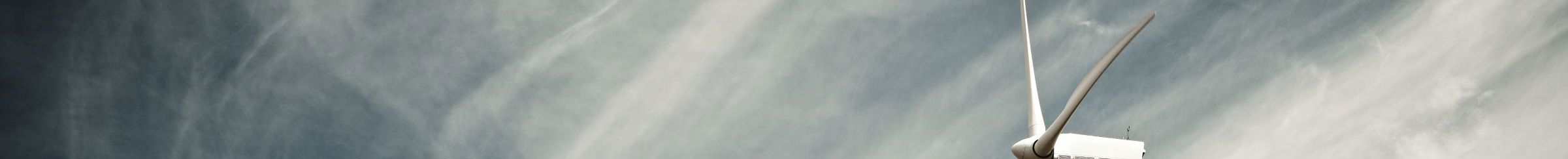 Wind turbine with cloudy skies