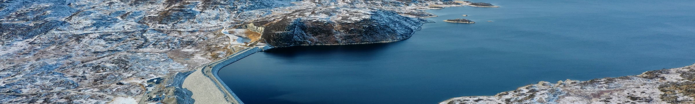 Lake and dam from above