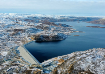 Lake and dam from above. (Photo: Statkraft)