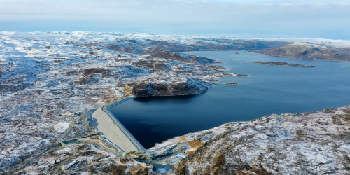 Lake and dam from above. (Photo: Statkraft)
