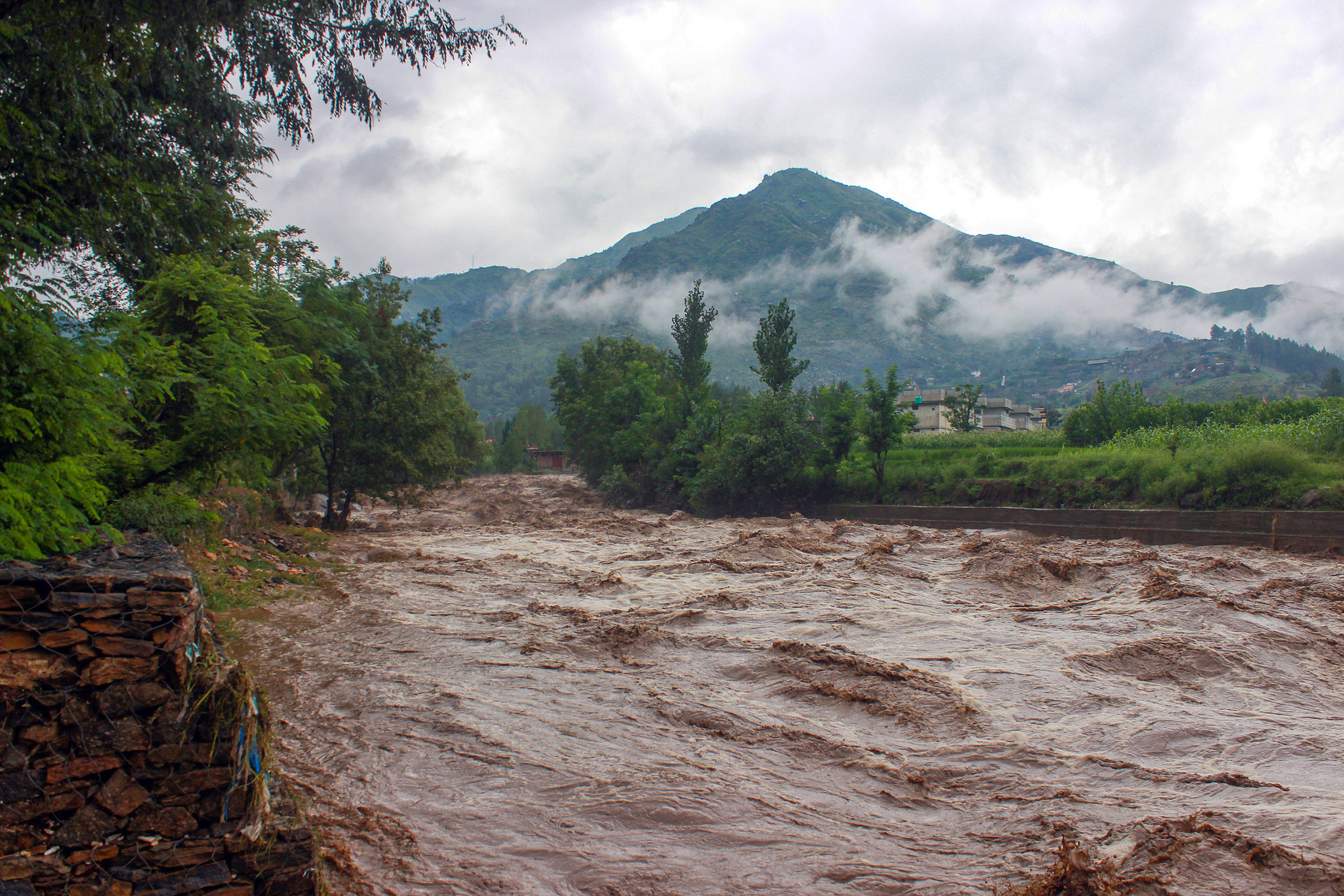 Flooding in river