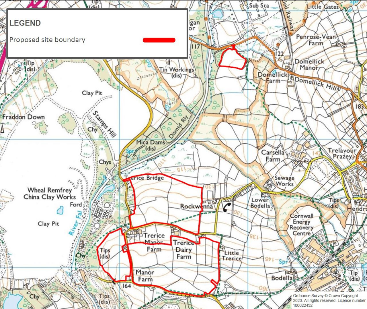 Treviscoe solar location map